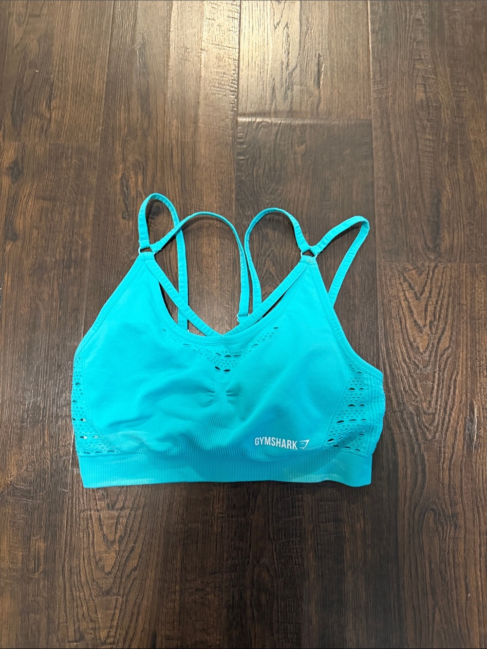 Gymshark Teal Seamless Strappy Sports Bra